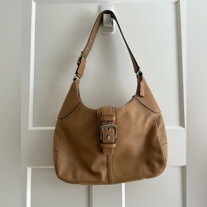 Excellent condition, never used leather over the shoulder purse!